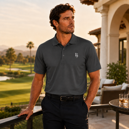 Back Nine Social Performance Golf Polo - Vintage Cream
